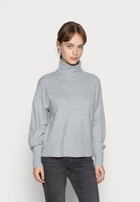 Pieces Petite PCCAVA HIGH NECK - Camisola - light grey melange