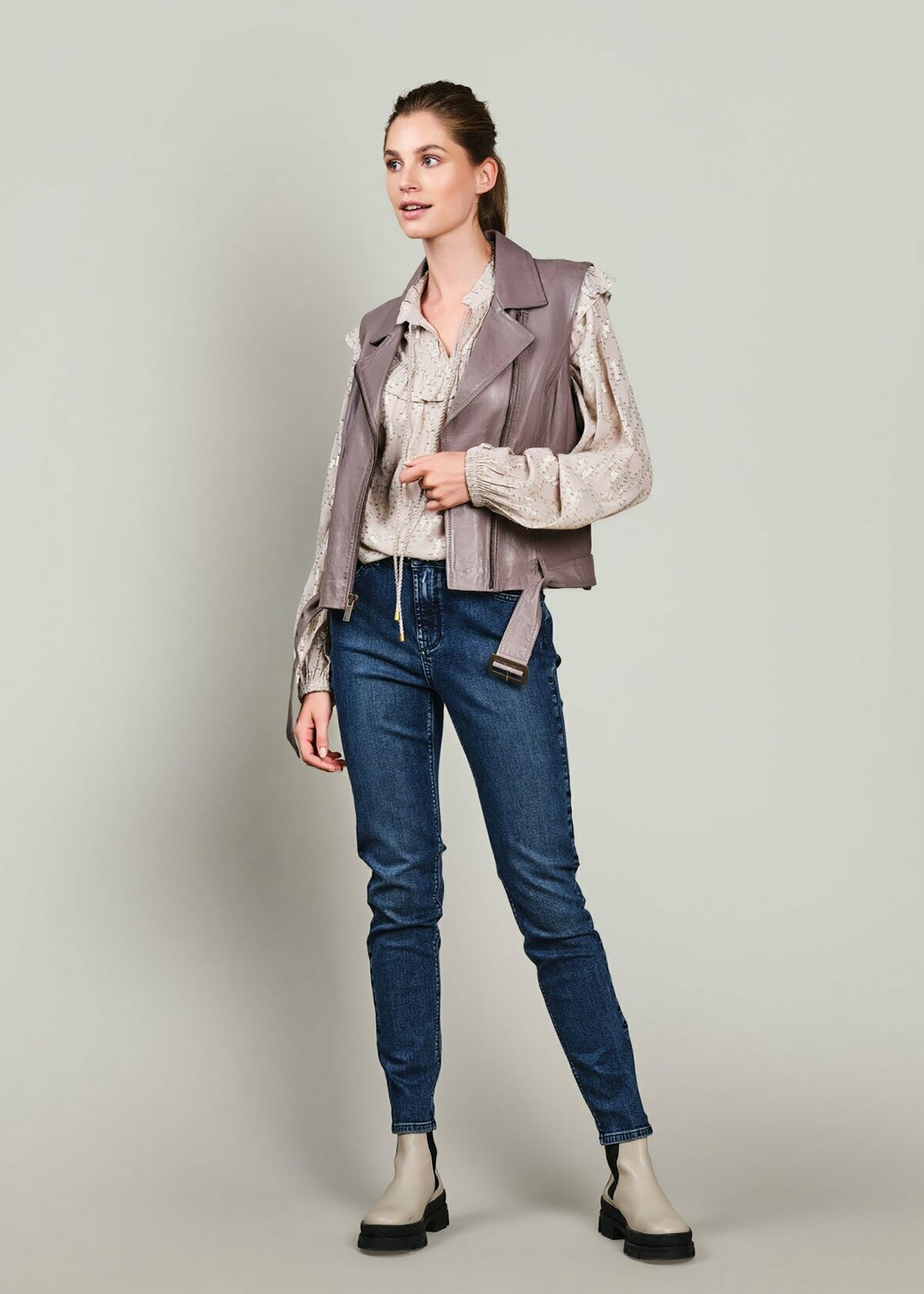 Summum Woman Leren jas - dark taupe/Taupe - Zalando.nl