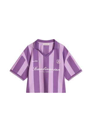 Marc O'Polo, MOP CLUB '67 FOOTBALL TRIKOT SHIRT, CROPPED, STRIPED - Poloshirt - vibrant lilac