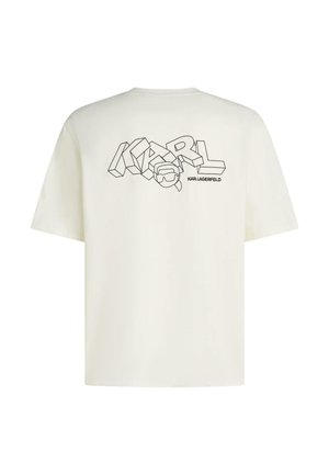 KARL LAGERFELD, KARL LAGERFELD T-SHIRT IKON GRAPHIC PRINT - Tričko s potlačou - cannoli cream