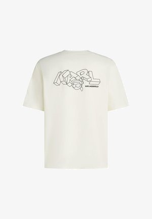 KARL LAGERFELD, KARL LAGERFELD T-SHIRT IKON GRAPHIC PRINT - Tričko s potlačou - cannoli cream