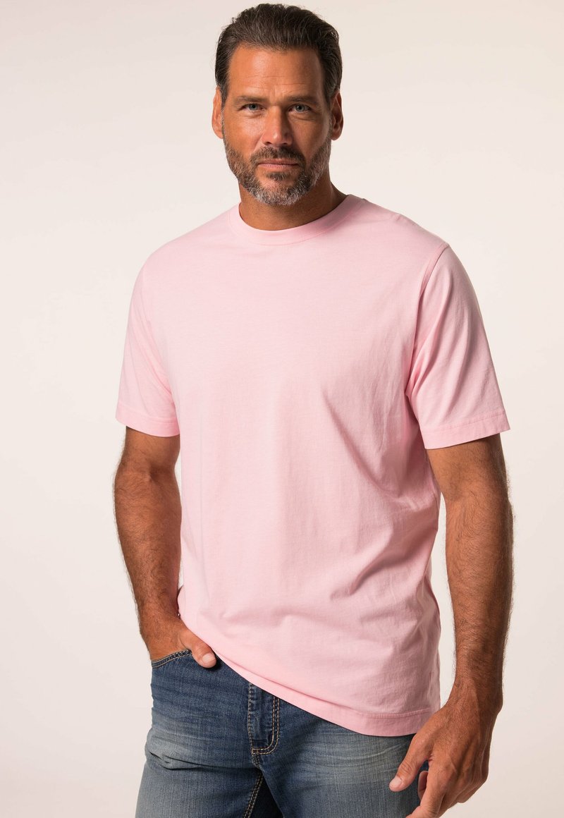 JP1880 MOTIV AUF DER BRUST,RUNDHALSAUSSCHNITT - Jednoduché tričko - pink