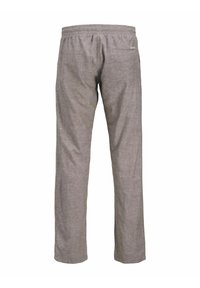 Φωτεινό γκρι, παντελόνια σε άνετη γραμμή με ελαστική μέση, μία πίσω τσέπη και υφή υφάσματος. Απλός και λειτουργικός σχεδιασμός.