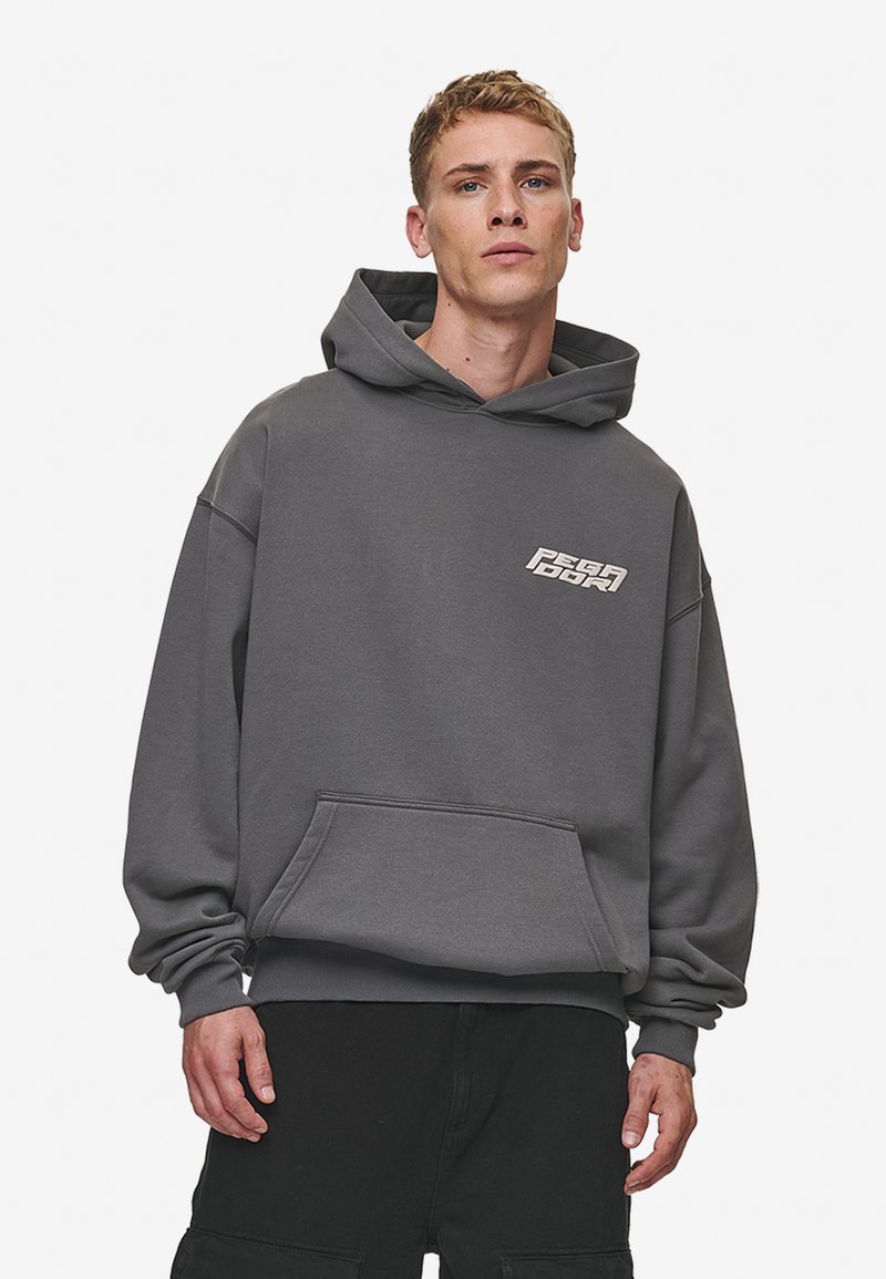 Pegador DOYER OVERSIZED HOODIE - Hoodie - washed anthracite