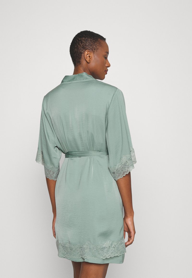 green emerald velvet dress marrysol Emerald Green Satin Robe with Black Lace Trim  Luxury Loungewear L / Emerald Green