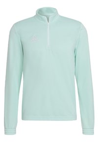 Vaalean mintunvihreä vetoketjukauluksellinen pitkähihainen collegepaitakuvio, jossa on ribbireunat. Sisältää valkoisen Adidas-logon.
