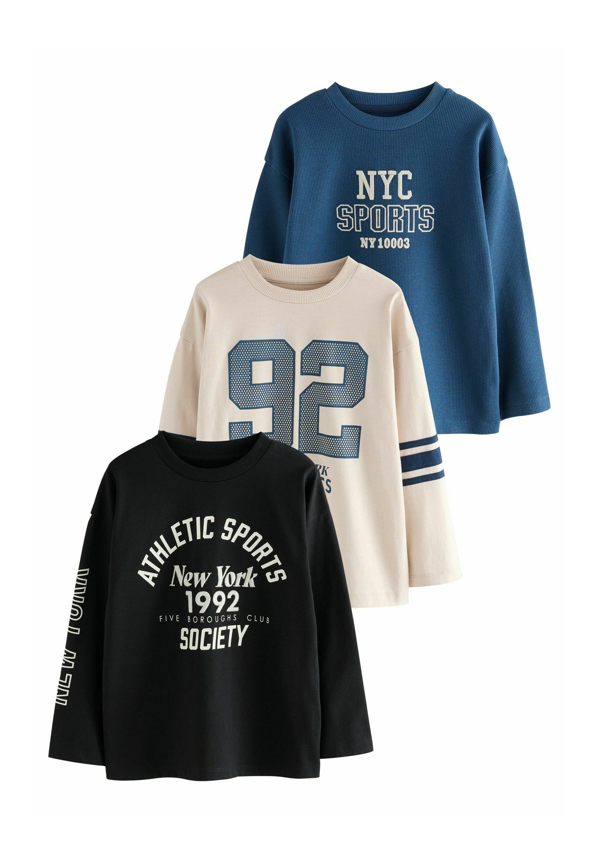 NEXT Langarm-Shirts 3er Pack - Basic Shirts Für Jeden Tag In Verschiedenen Farben