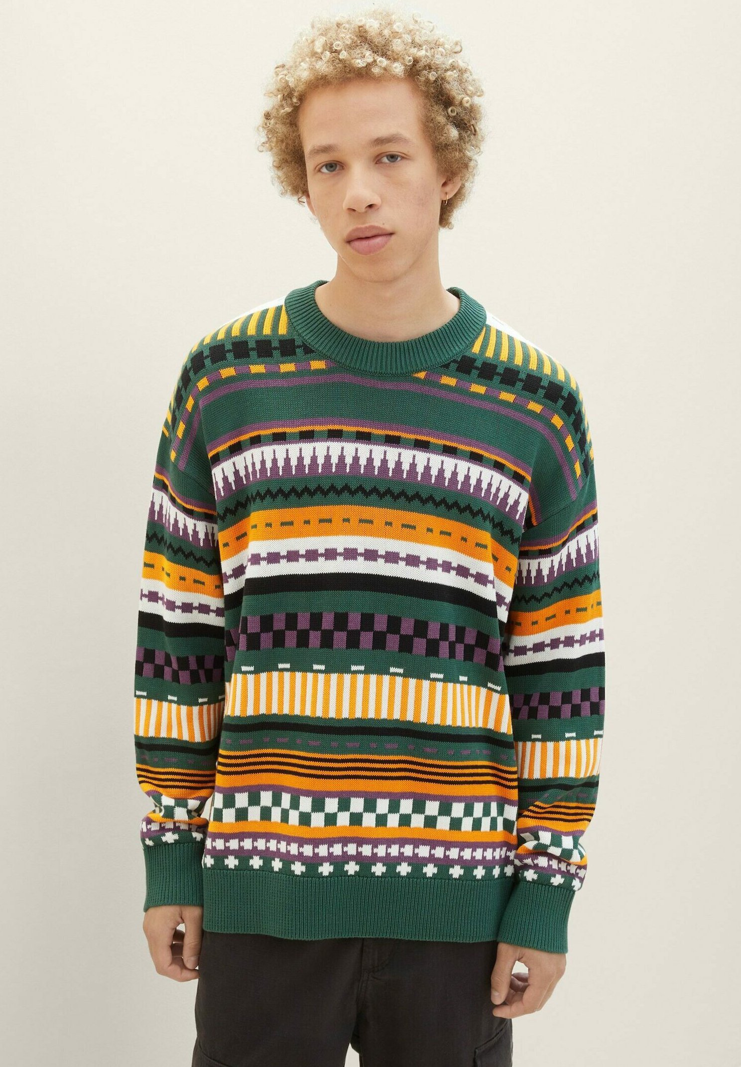 Runcati Herren Strickpullover Weihnachten – Fair Isle Muster, Rundhals, Langärmlig | Winterpulli Aus Weichem Strick