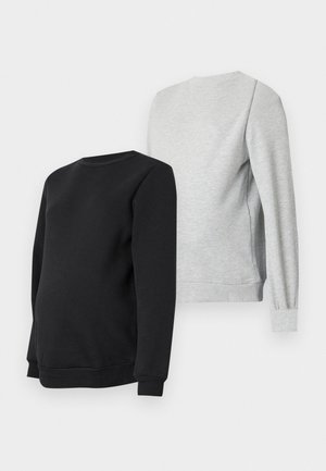 Anna Field MAMA MATERNITY BASIC OVERSIZED 2 PACK - Sweatshirt - true black / grey