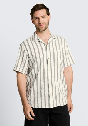TOM TAILOR, REGULAR FIT RESORT HEMD MIT STREIFEN - Hemd - off white leaf green stripe