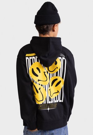 Redefined Rebel DAMIEN ZIP BOXY FIT - Športna jopa s kapuco na zadrgo - black