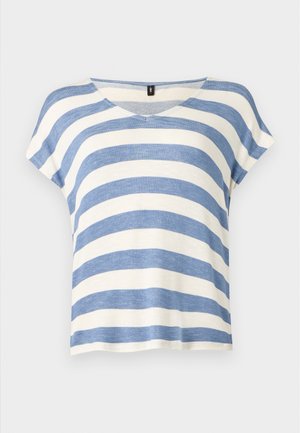 ONLY, ONLLIRA LIFE V NECK - T-shirts print - infinity/cloud dancer