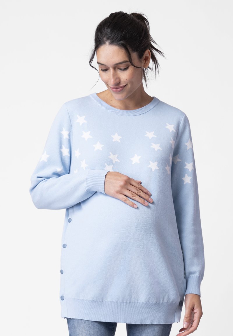 Damen Strickjacken | Seraphine MAMA AND MINI STAR JACQUARD Strickpullover lightblu/blau - TM94572 Damen Strickjacken | Seraphine MAMA AND MINI STAR JACQUARD Strickpullover lightblu/blau - TM94572