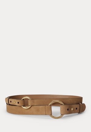 Lauren Ralph Lauren, SUEDE O-RING STACKED WIDE BELT - Ζώνη - camel
