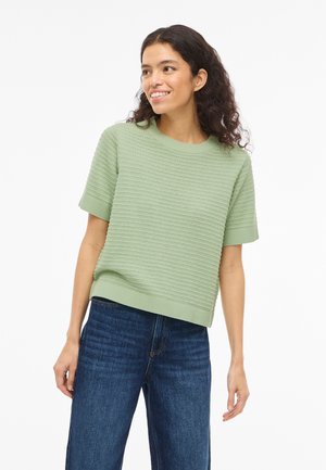 VILA VILOLLO O-NECK SS DETAIL - Trükipildiga T-särk - smoke green