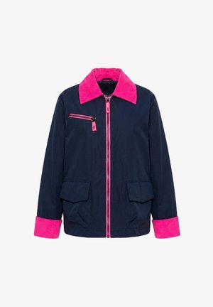 LAURASØN, COLOR POP CORDUROY DETAIL ZIP-UP JACKET - Korte frakker - marine
