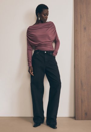 NA-KD SOFT LINE DRAPED - Camiseta de manga larga - brown