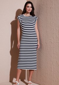 LELA REGULAR FIT - Džersio suknelė - dark blue white