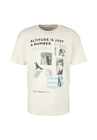 TOM TAILOR Denim T-Shirt Donna Bianca Casual Stampa Stelle (IT