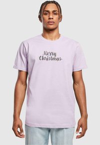 Merchcode MERRY CHRISTMAS ROUND NECK - Marškinėliai su spaudiniu - lilac