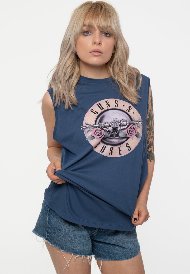 Paradiso Clothing GUNS N' ROSES BAND LOGO MUSCLE - Top - blue