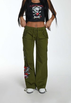 Ed Hardy BRAVE HEART  - Cargo trousers - green