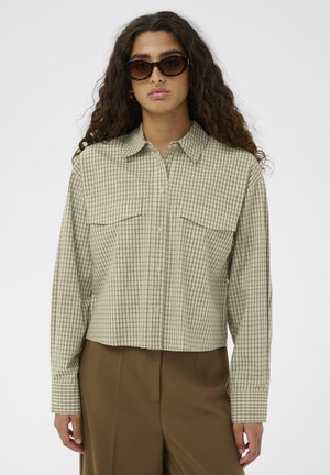 SIVAH - Blúzka so zapínaním na gombíky - parchment checks