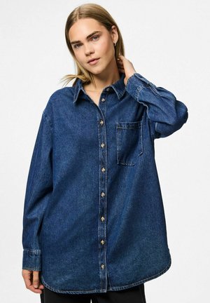 PCMAISIE - Button-down blouse - dark blue denim