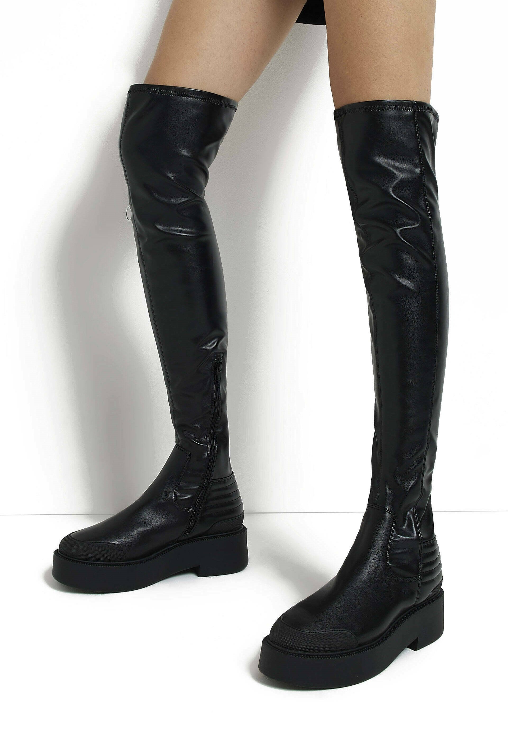 River Island Overknee laarzen - black/zwart - Zalando.nl