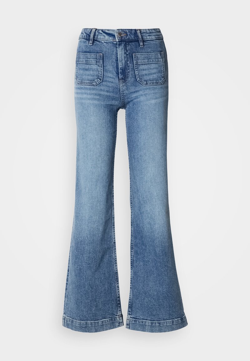 Gina Tricot Flared Jeans blauw denim/bluedenim
