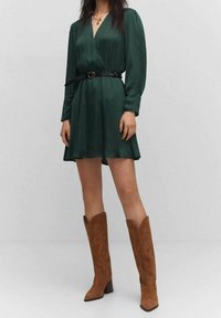 Mango Vestido informal - dark green