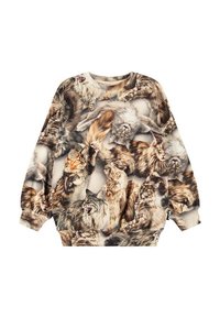 Sudadera de manga larga con un estampado fotográfico multicolor de varios gatos. Confeccionada en tela suave y con puños y cuello acanalados.