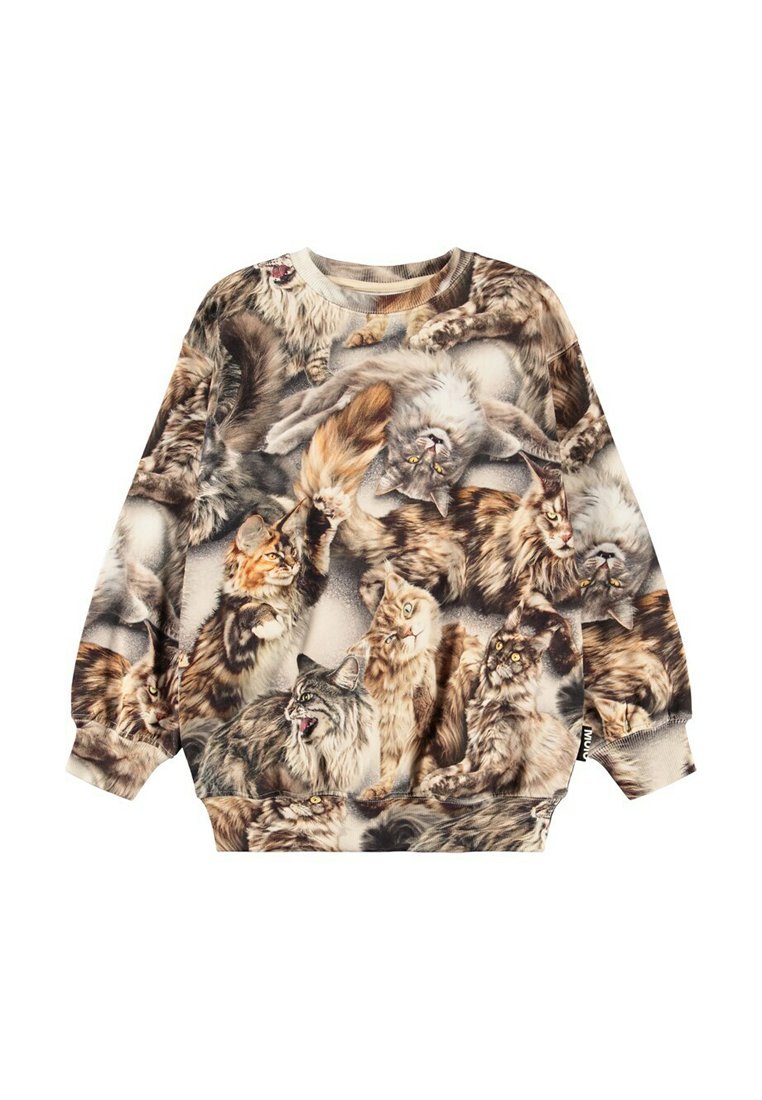 Sudadera de manga larga con un estampado fotográfico multicolor de varios gatos. Confeccionada en tela suave y con puños y cuello acanalados.