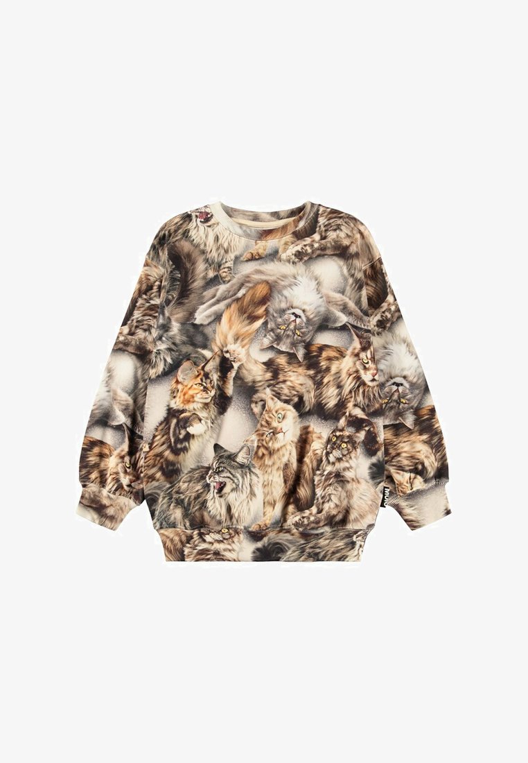 Sudadera de manga larga con un estampado fotográfico multicolor de varios gatos. Confeccionada en tela suave y con puños y cuello acanalados.