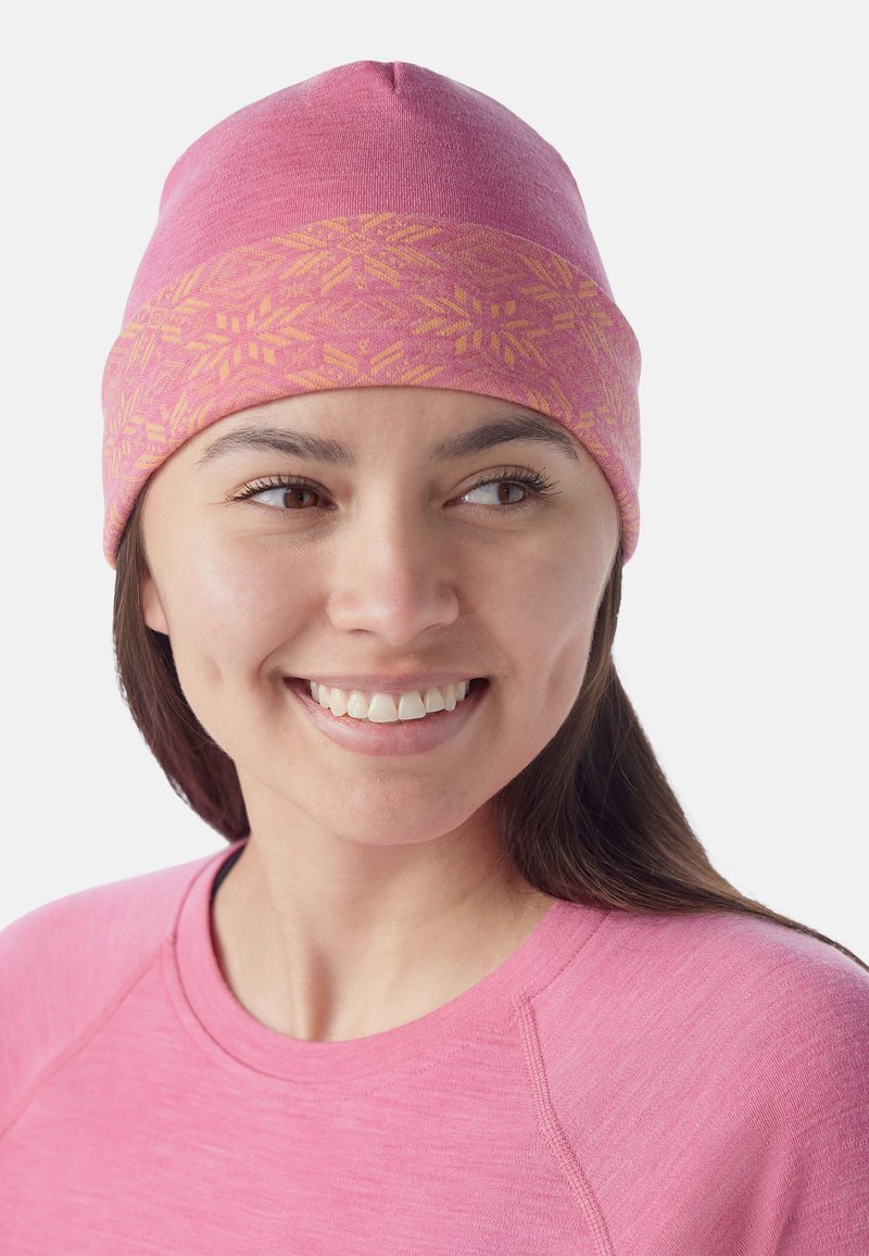 Smartwool CUFFED  - Čepice - garden pink digi snow