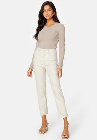 Bubbleroom STRUCTURE LONG SLEEVE TOP - Maglietta a manica lunga - camel