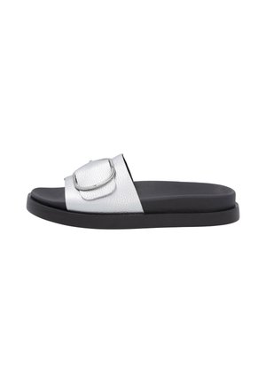 Pantolette flach - silber platin