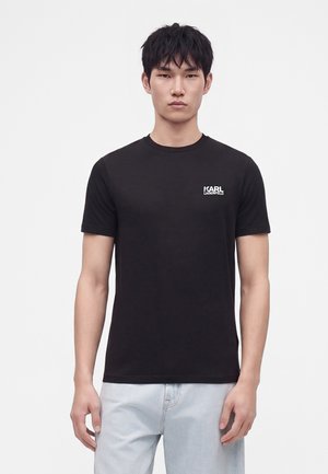 KARL LAGERFELD, CREW NECK - Βασικό μπλουζάκι - black