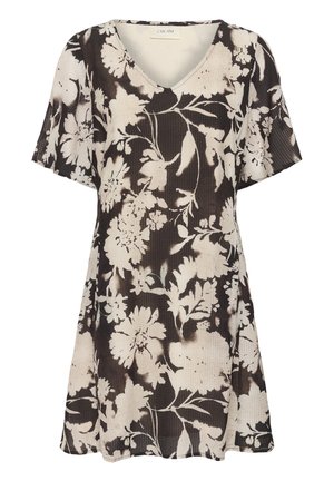 Cream, CRHAILEY SHORT DRESS - Denné šaty - dark brown flower