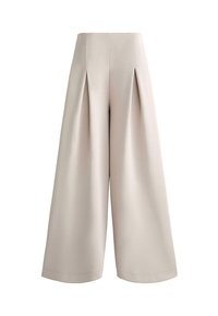 SOFT-TOUCH WIDE-LEG PLEATED - Kalhoty - mottled beige