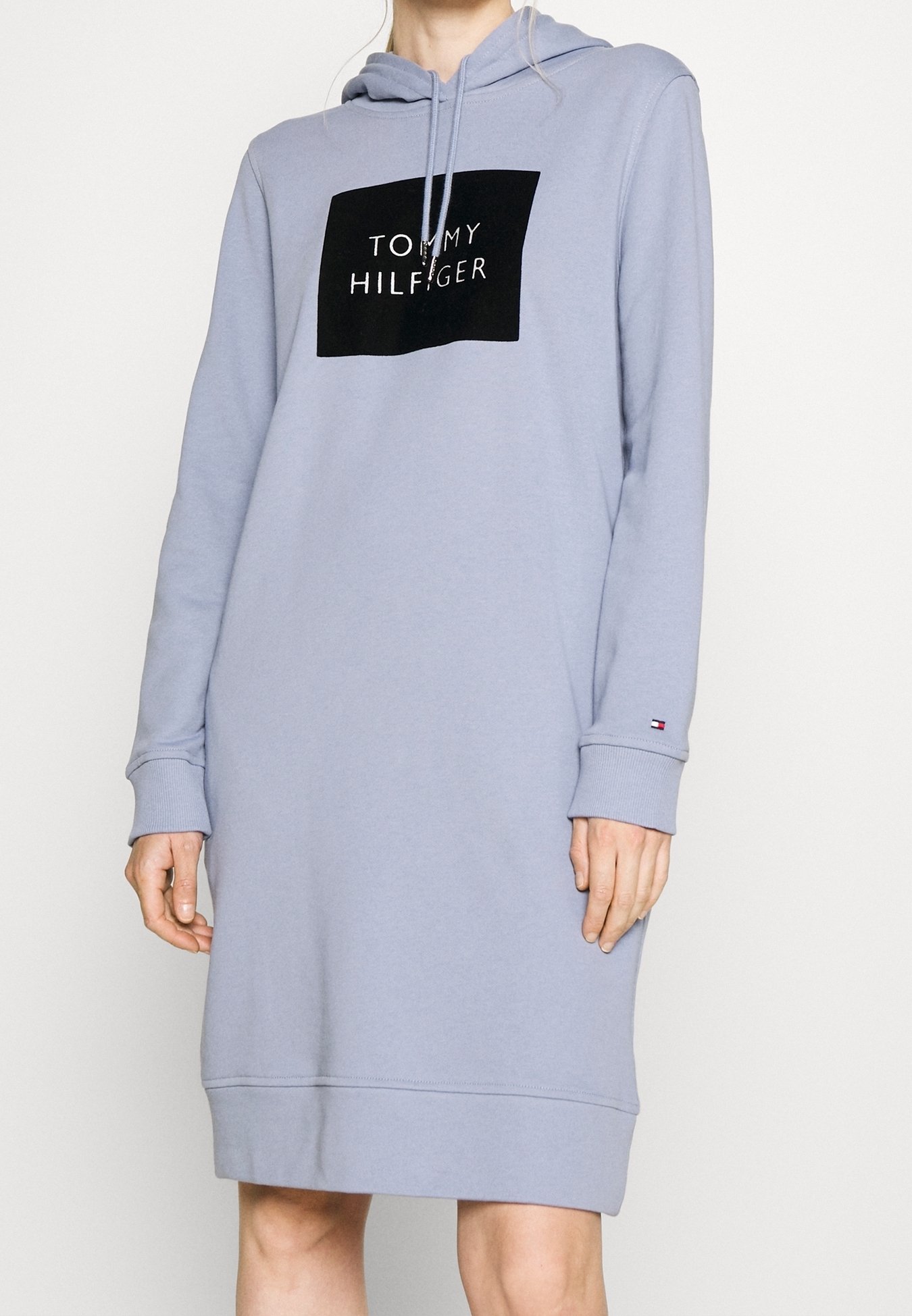 slim fit dress slacks TOMMY HILFIGER WOMENS' EMBROIDERED TOMMY LOGO POLO DRESS/ grey main image 1