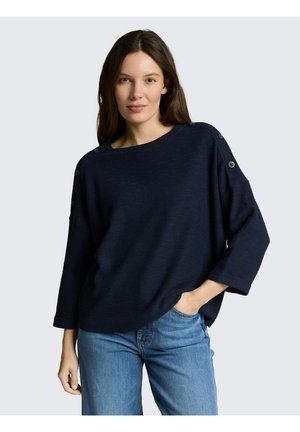 MIT KNOPF-DETAILS - Long sleeved top - sky captain blue