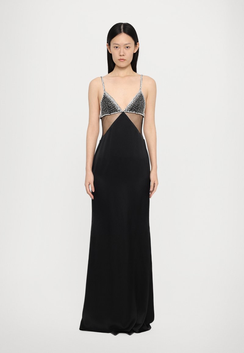 David Koma - TRIANGLE CRYSTAL BRA EMBROIDERY GOWN - Robe de cocktail - black/silver, Agrandir