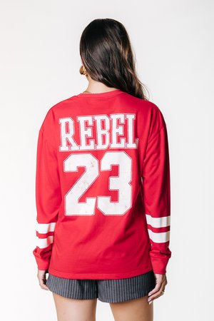 REBEL LONG SLEEVE TEE - Maglietta a manica lunga - medium red