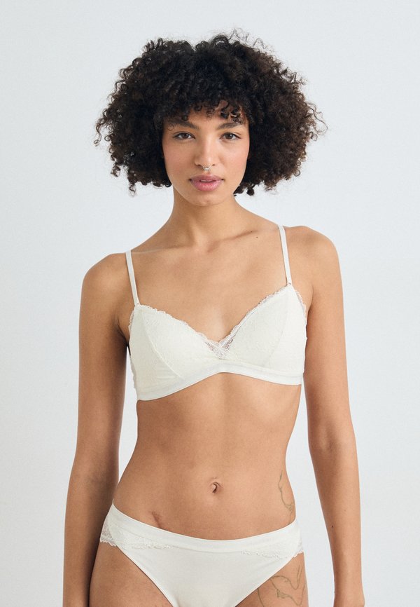 LIGHTLY LINED TRIANGLE ICON LACE - Triangle bra - ivory