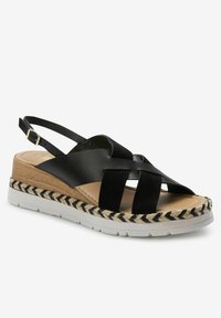 Next FOREVER COMFORTÂ® CROSSOVER SPORTS WEDGES - Pleištapadžiai sandalai - black