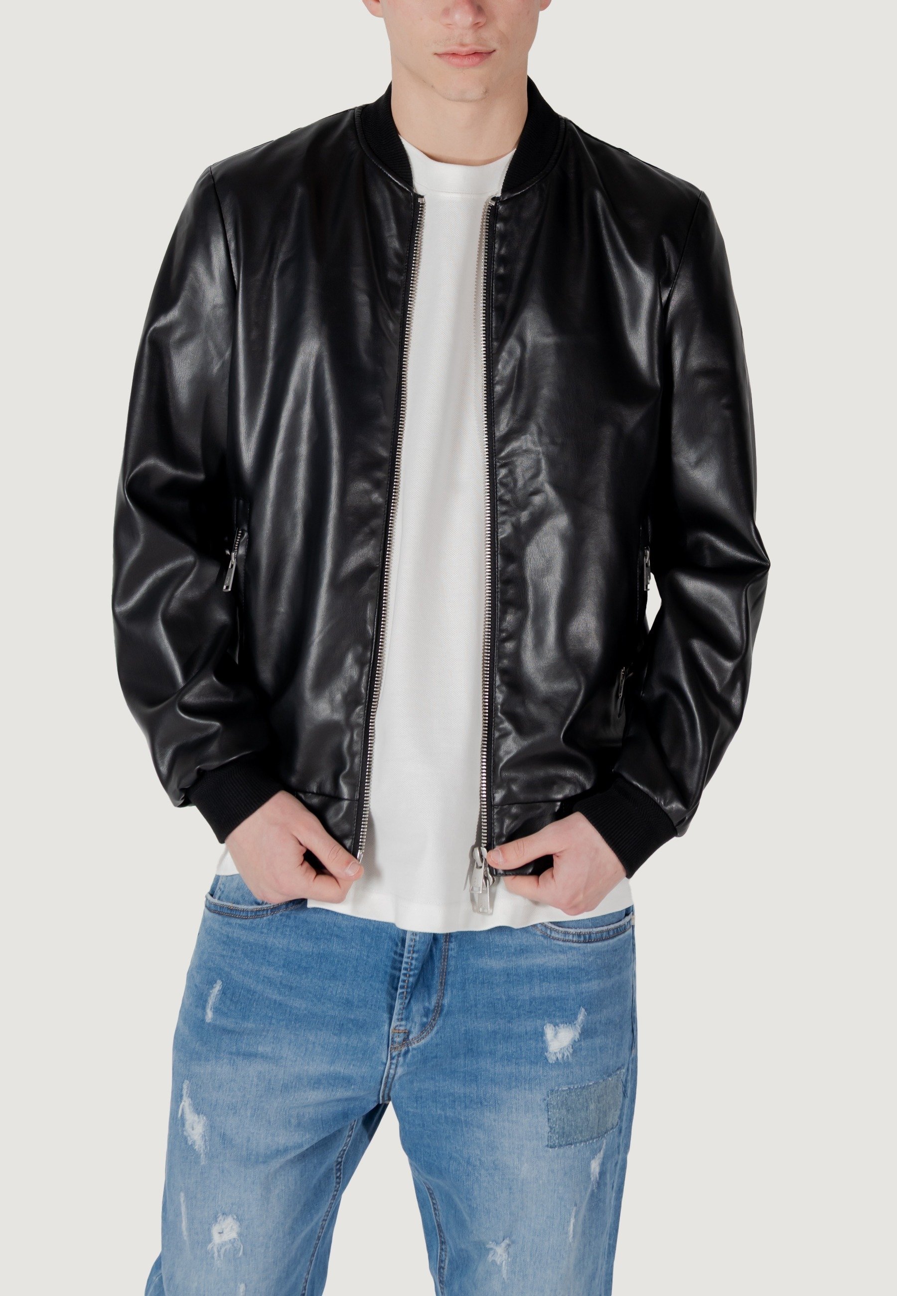 Chiodo Giacca Gianni Lupo Gianni Lupo Giacca In Similpelle Black/nero