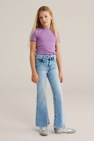 WE Fashion SLIM FIT STRUCTUUR - T-shirt basic - purple