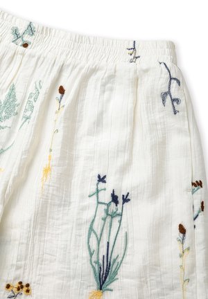 Ipekyol, IPEKYOL SHORT SHORTS WITH FLORAL EMBROIDERY AND ELASTIC WAISTBAND - Short - ecru