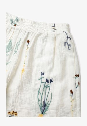 Ipekyol, IPEKYOL SHORT SHORTS WITH FLORAL EMBROIDERY AND ELASTIC WAISTBAND - Short - ecru